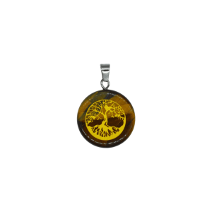 Dije de árbol de la vida de ojo de tigre
