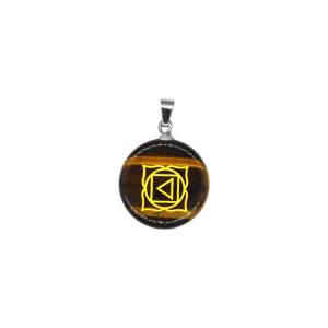 Dije de chacra raíz de ojo de tigre