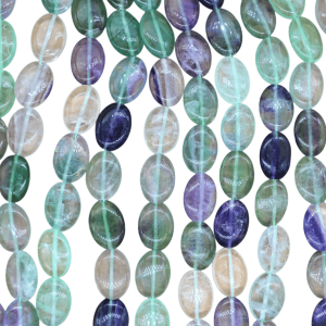 Tira de piedra fluorita en forma oval de 13mm x 18mm