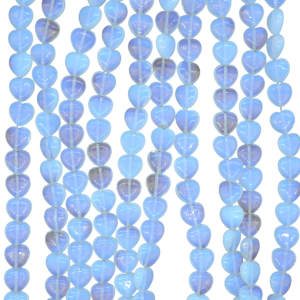 Tira de piedra luna (opalita) en forma de corazón | 10mm