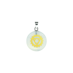 Dije de chacra garganta de piedra luna (opalita)