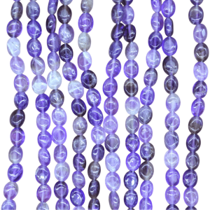 Tira de cuarzo amatista en forma oval | 8mm x 10mm