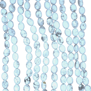 Tira de piedra howlita en forma oval | 8mm x 10mm