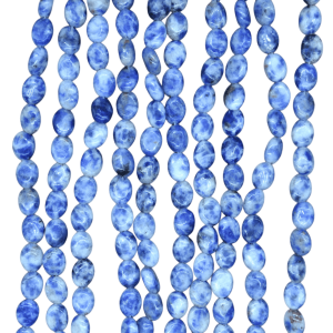 Tira de piedra sodalita en forma oval | 8mm x 10mm