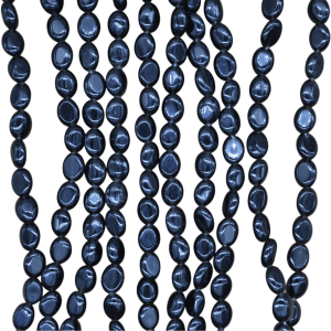 Tira de piedra obsidiana en forma oval | 8mm x 10mm