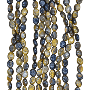 Tira de piedra ojo de tigre en forma oval | 8mm x 10mm