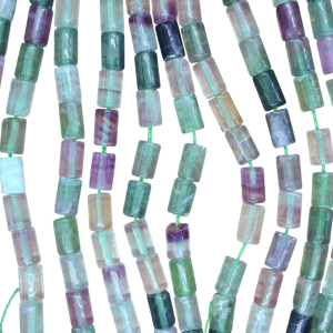 Tira de piedra fluorita en forma de tubo de 8mm x 12mm