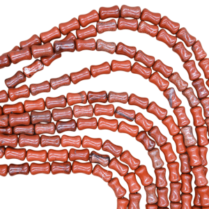 Tira de piedra jaspe rojo en forma de tubo | 6mm x 10mm