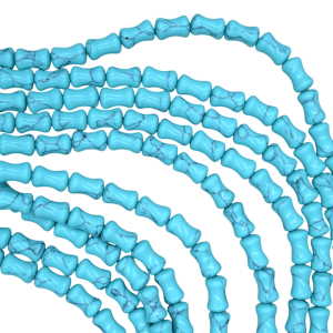 Tira de piedra turquesa en forma de tubo | 6mm x 10mm