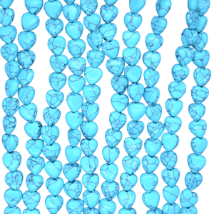 Tira de piedra turquesa en forma de corazón | 10mm
