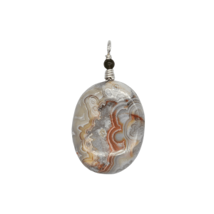 Dije de ágata crazy engarzado en alambre de plata