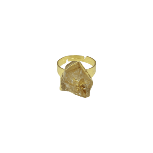 Anillo ajustable de latón con cuarzo citrino
