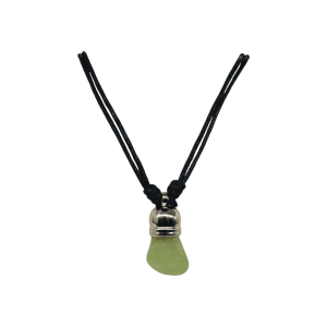 Collar de piedra ágata peridoto con capuchón dorado