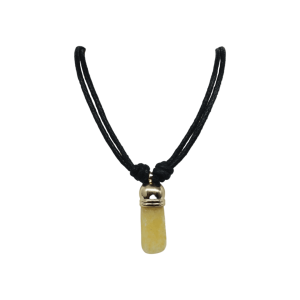 Collar de piedra calcita naranja con capuchón dorado