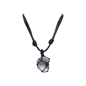 Collar de cuarzo blanco tejido con hilo encerado