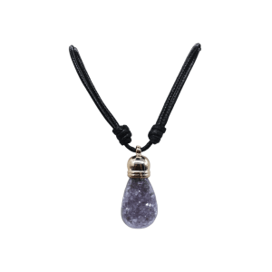 Collar de cuarzo amatista en drusa con capuchón dorado