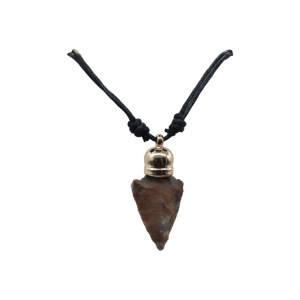 Collar de flecha de piedra ágata con capuchón dorado