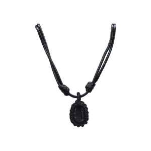 Collar de mini geoda de ágata tejido con hilo encerado