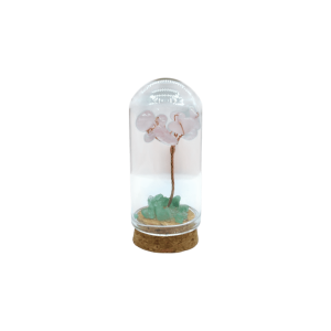 Arbolito de cuarzo rosa encapsulado | 2.5cm x 6cm
