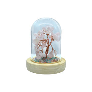 Arbolito de cuarzo rosa encapsulado | 8cm x 10cm