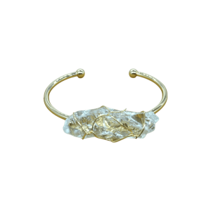 Brazalete ajustable con cuarzo cristal en bruto