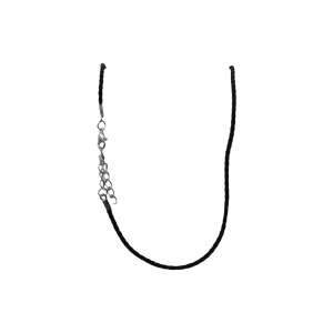 Gargantilla para dije color negro | Terminales en color plateado | Mod 4