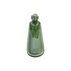 Incensario de cerámica en forma de barra con elefante | Color verde oscuro