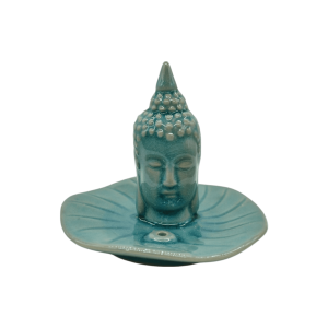 Incensario de cerámica en forma circular con buda | Color verde