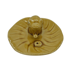 Incensario de cerámica circular con elefante | Color marrón