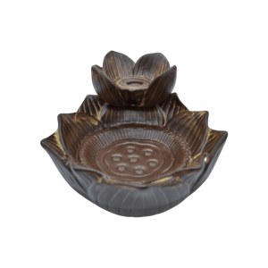 Incensario de cerámica en forma de flor