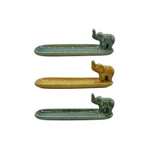 INCESNSARIOS DE CERAMICA EN FORMA DE BARRA CON ELEFANTE
