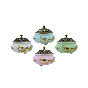 INCENSARIO DE CERÁMICA CON TAPA PARA INCIENSO TIPO CONO