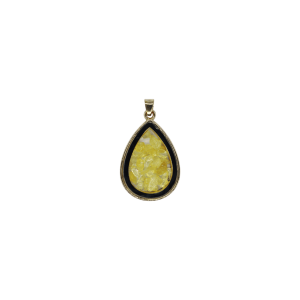 Dije de cuarzo citrino encapsulado en forma de gota