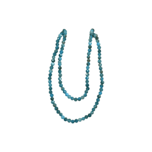 Tira de piedra apatita azul en forma de esfera facetada de 3mm