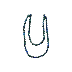 Tira de piedra crisocola con lapislázuli en forma de esfera facetada de 3mm