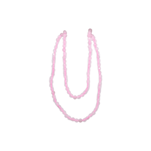 Tira de cuarzo rosa en forma de esfera facetada de 3mm