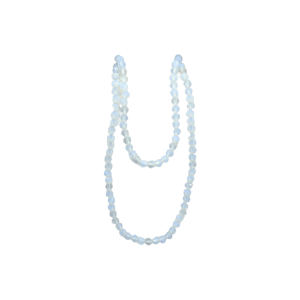 Tira de piedra luna (opalita) en forma de esfera facetada de 3mm