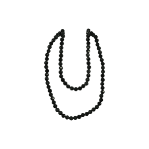 Tira de piedra turmalina negra en forma de esfera facetada de 3mm