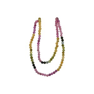 Tira de piedra turmalina sandía en forma de esfera facetada de 3mm