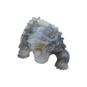 Tortuga dragón de piedra amatista pulida con drusa natural