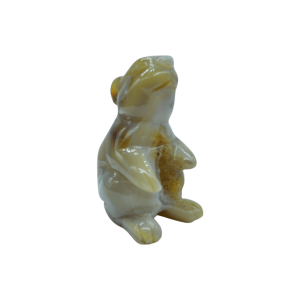 Ratón de piedra amatista pulida con drusa natural