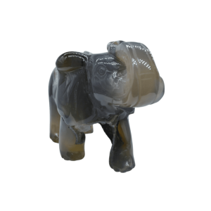Elefante de piedra amatista pulida con drusa natural
