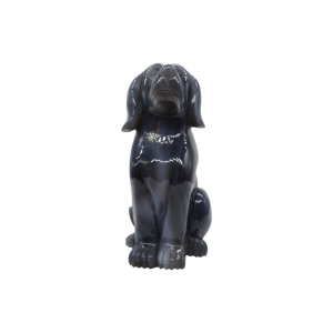 Perro de piedra amatista pulida con drusa natural