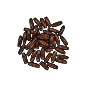 Cuentas de madera tipo oval | 23mm x 8mm | Café obscuro