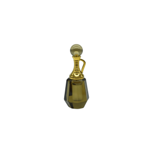 Perfumero de cuarzo ahumado en forma de jarrón con facetas