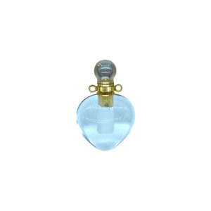 Perfumero de cuarzo cristal en forma de corazón
