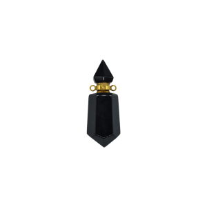 Perfumero de piedra obsidiana | 2 puntas con facetas