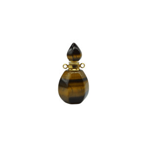Perfumero de piedra ojo de tigre en forma de gota con facetas