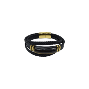 Pulsera de piel con piedra ojo de tigre | Modelo 5