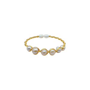 Brazalete con 6 perlas de cultivo engarzadas con alambre